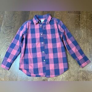 Crewcuts Size 8 Red Blue Plaid Button Down Shirt